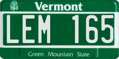 VT license plate LEM165