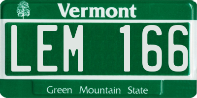 VT license plate LEM166