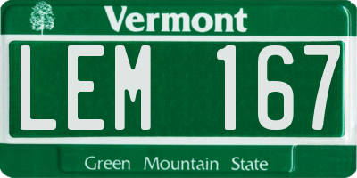 VT license plate LEM167