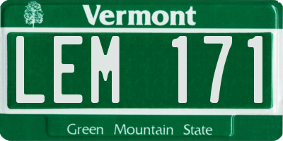 VT license plate LEM171
