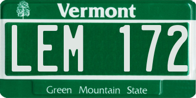 VT license plate LEM172