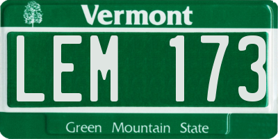 VT license plate LEM173
