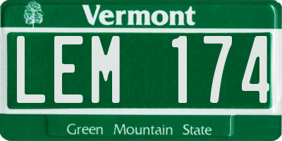VT license plate LEM174