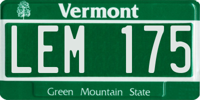 VT license plate LEM175
