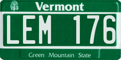 VT license plate LEM176