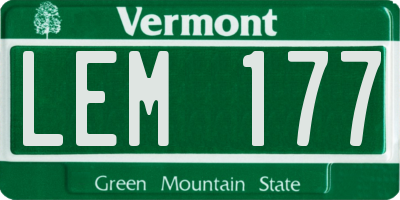 VT license plate LEM177
