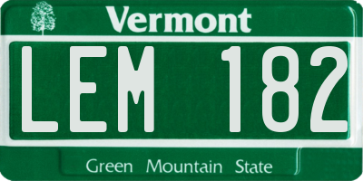 VT license plate LEM182