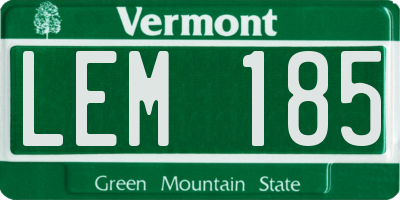 VT license plate LEM185