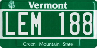 VT license plate LEM188