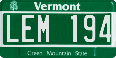 VT license plate LEM194