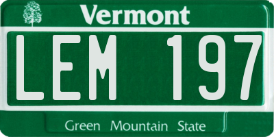 VT license plate LEM197