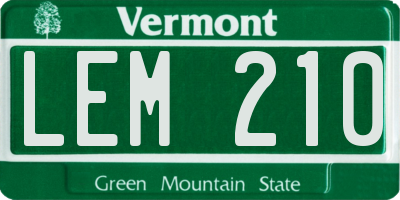 VT license plate LEM210