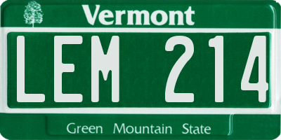 VT license plate LEM214