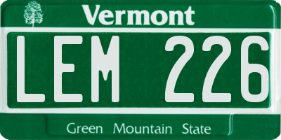 VT license plate LEM226