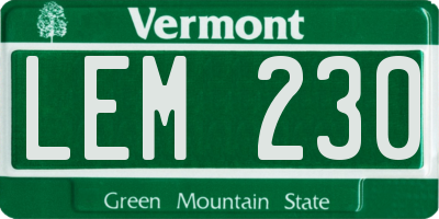 VT license plate LEM230