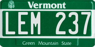 VT license plate LEM237