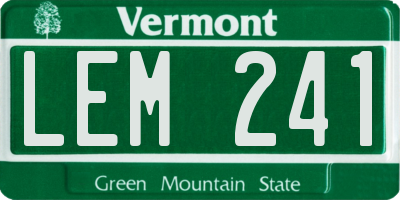 VT license plate LEM241
