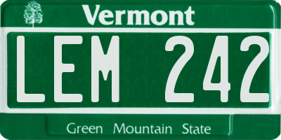 VT license plate LEM242