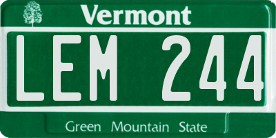 VT license plate LEM244