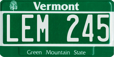VT license plate LEM245