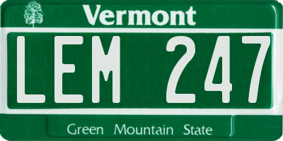 VT license plate LEM247