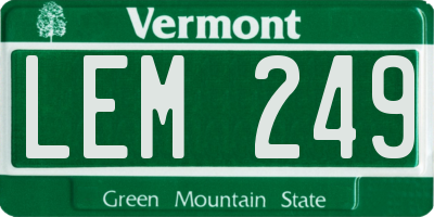 VT license plate LEM249