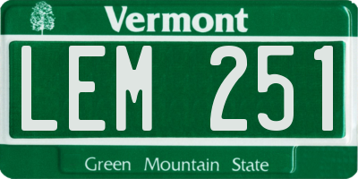 VT license plate LEM251