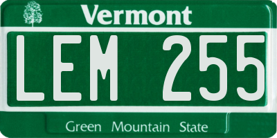 VT license plate LEM255