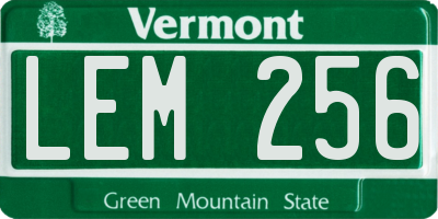 VT license plate LEM256