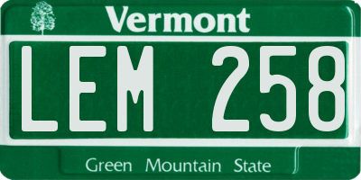 VT license plate LEM258
