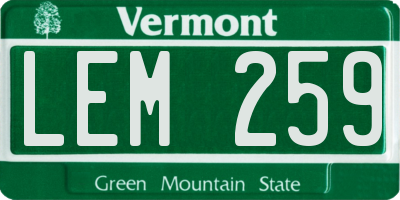 VT license plate LEM259
