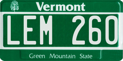 VT license plate LEM260