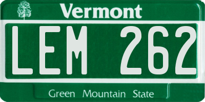 VT license plate LEM262