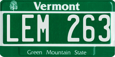 VT license plate LEM263
