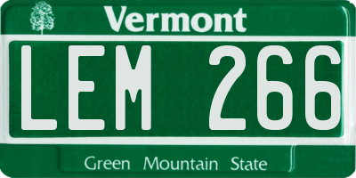 VT license plate LEM266