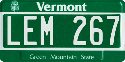 VT license plate LEM267
