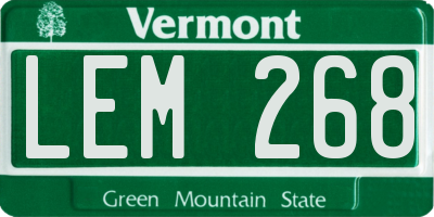 VT license plate LEM268