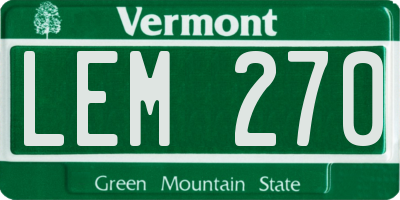 VT license plate LEM270