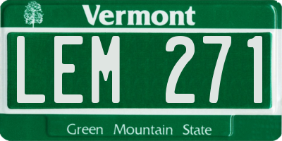 VT license plate LEM271