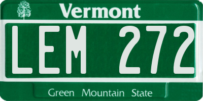 VT license plate LEM272