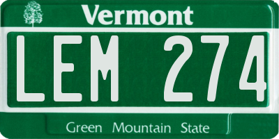 VT license plate LEM274