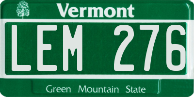 VT license plate LEM276
