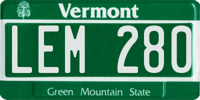 VT license plate LEM280