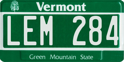 VT license plate LEM284