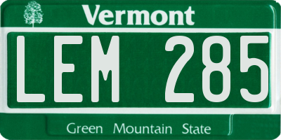VT license plate LEM285