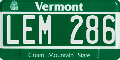 VT license plate LEM286