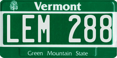 VT license plate LEM288