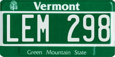 VT license plate LEM298