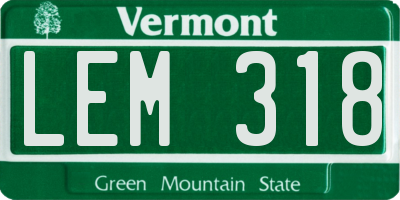 VT license plate LEM318