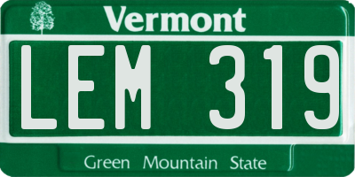 VT license plate LEM319